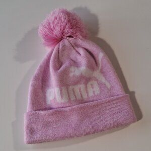 Pink Puma toque with pom-pom